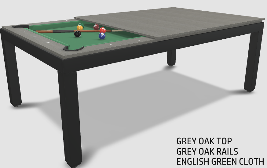 Aramith Fusion Dining/Pool Table with Dining Top, 7' Black Powdercoat Finish