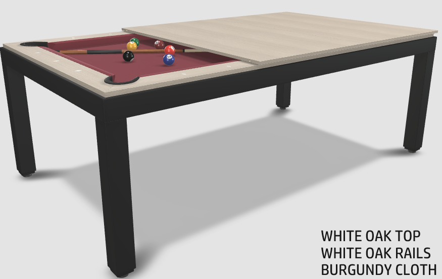 Aramith Fusion Dining/Pool Table with Dining Top, 7' Black Powdercoat Finish