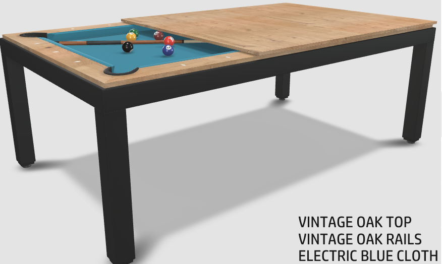Aramith Fusion Dining/Pool Table with Dining Top, 7' Black Powdercoat Finish