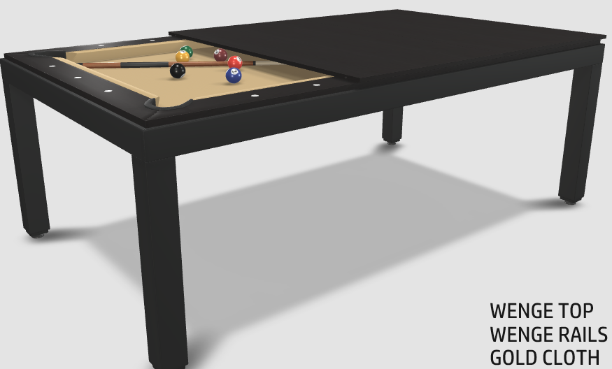 Aramith Fusion Dining/Pool Table with Dining Top, 7' Black Powdercoat Finish