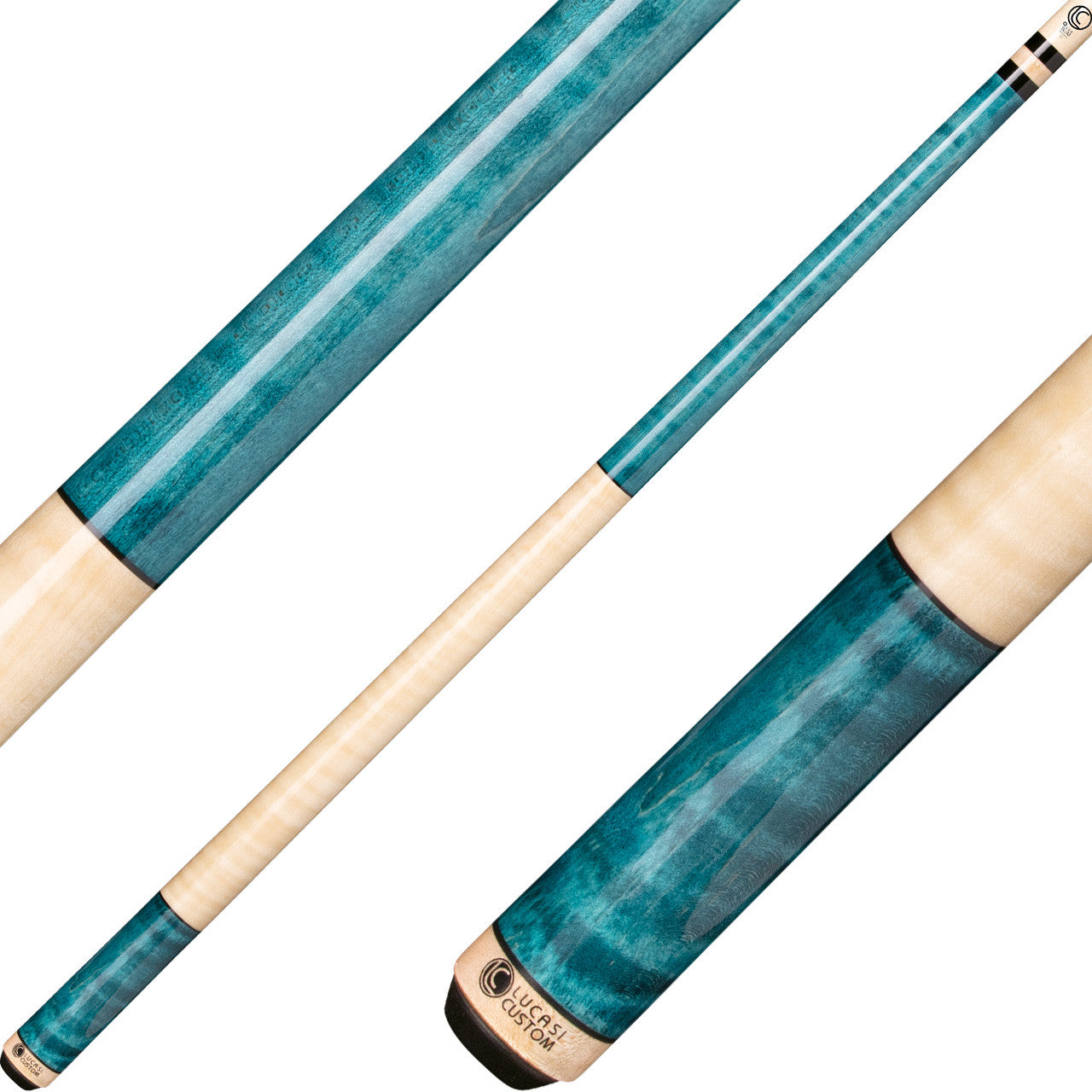 Lucasi Custom Hybrid LZC3 - TEAL SUPER BIRDSEYE, NAT. MAPLE WRAP