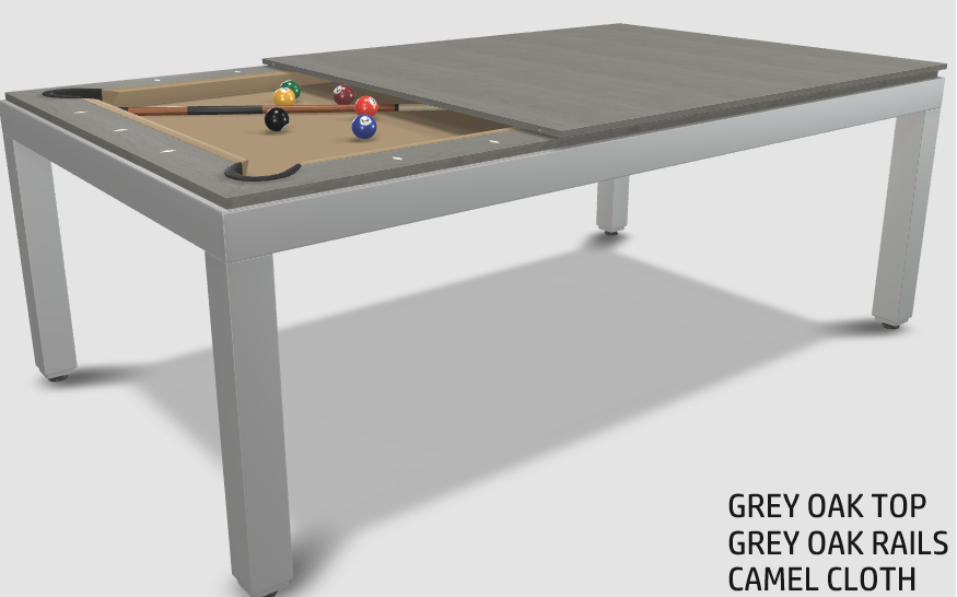 Aramith Fusion Dining/Pool Table with Dining Top, 7' Grey Powdercoat Finish