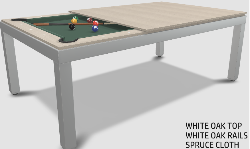 Aramith Fusion Dining/Pool Table with Dining Top, 7' Grey Powdercoat Finish