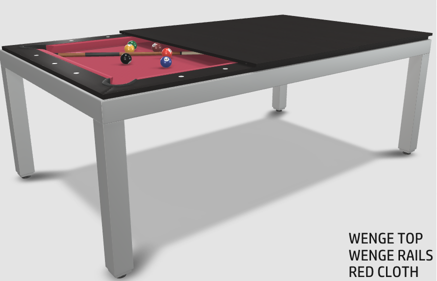 Aramith Fusion Dining/Pool Table with Dining Top, 7' Grey Powdercoat Finish