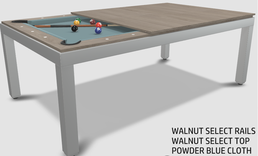 Aramith Fusion Dining/Pool Table with Dining Top, 7' Grey Powdercoat Finish