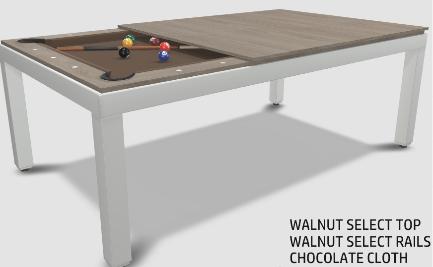 Aramith Fusion Dining/Pool Table with Dining Top, 7' White Powdercoat Finish