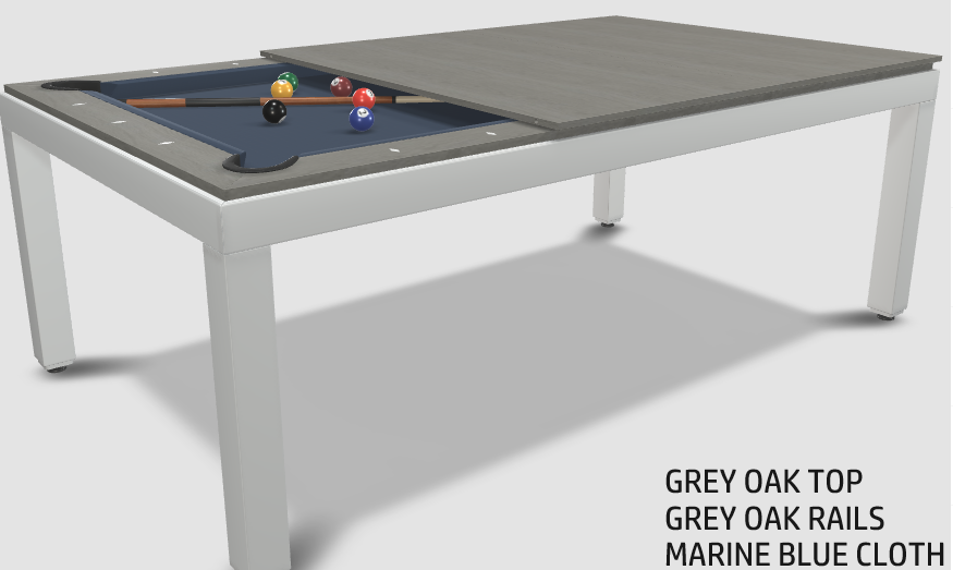 Aramith Fusion Dining/Pool Table with Dining Top, 7' White Powdercoat Finish